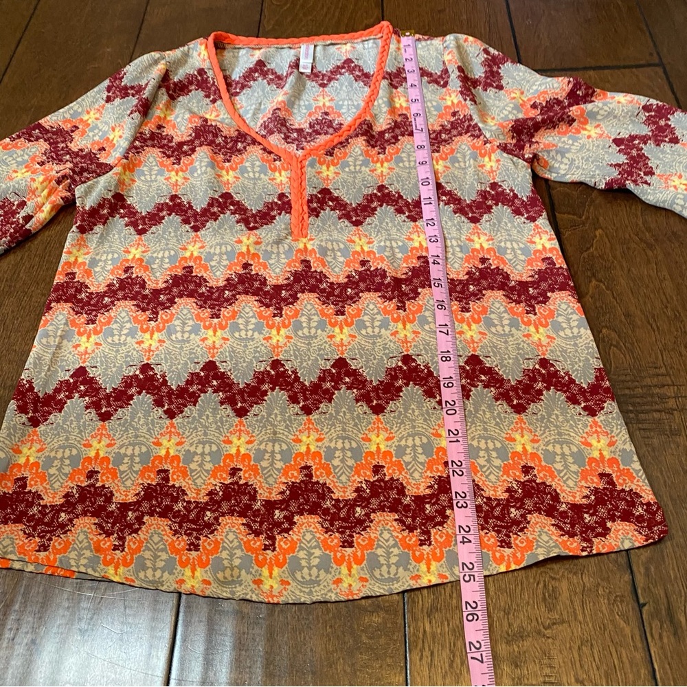 Xhilaration georgette blouse beautiful print - Picture 6 of 11